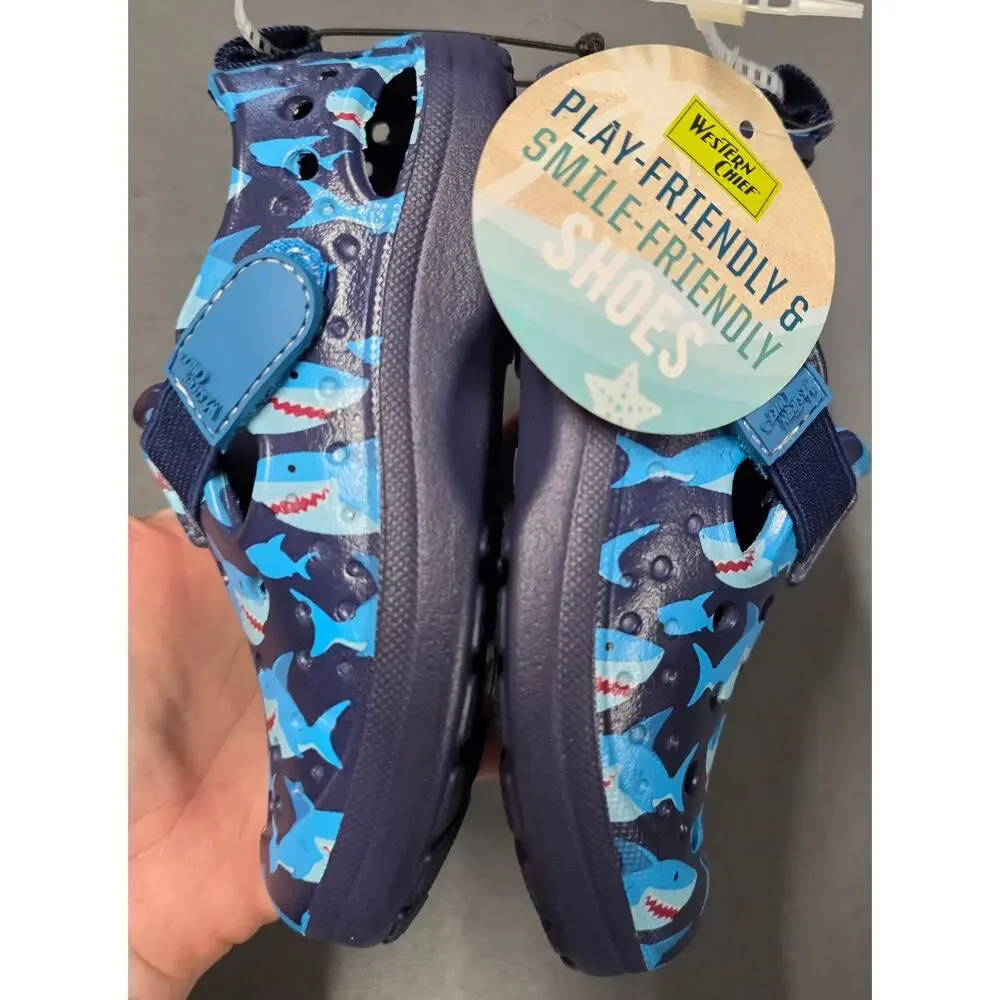 Western Chief Boys Shark Water Shoes Size 8C